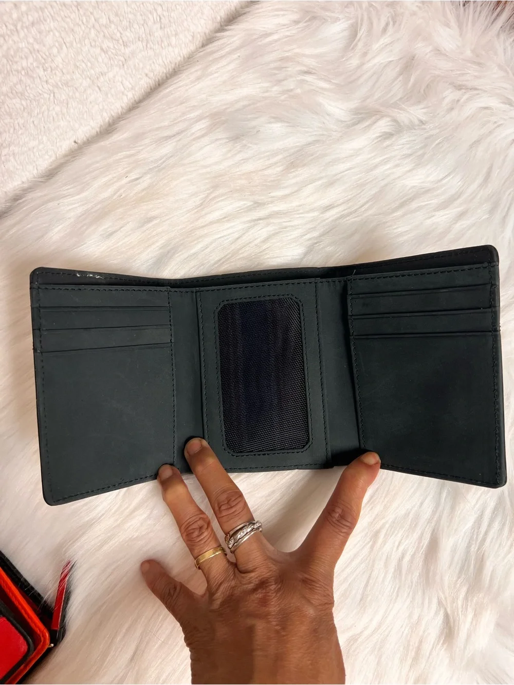 Carhartt Black Trifold Wallet with Yellow Logo Patch
